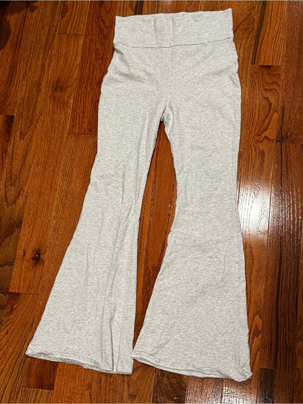 Edikted Wide Leg Fold Over Pants Light Gray Melange L Y2K - Picture 3 of 6
